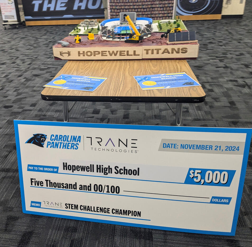 Winning the Panthers competition, holding the cheque