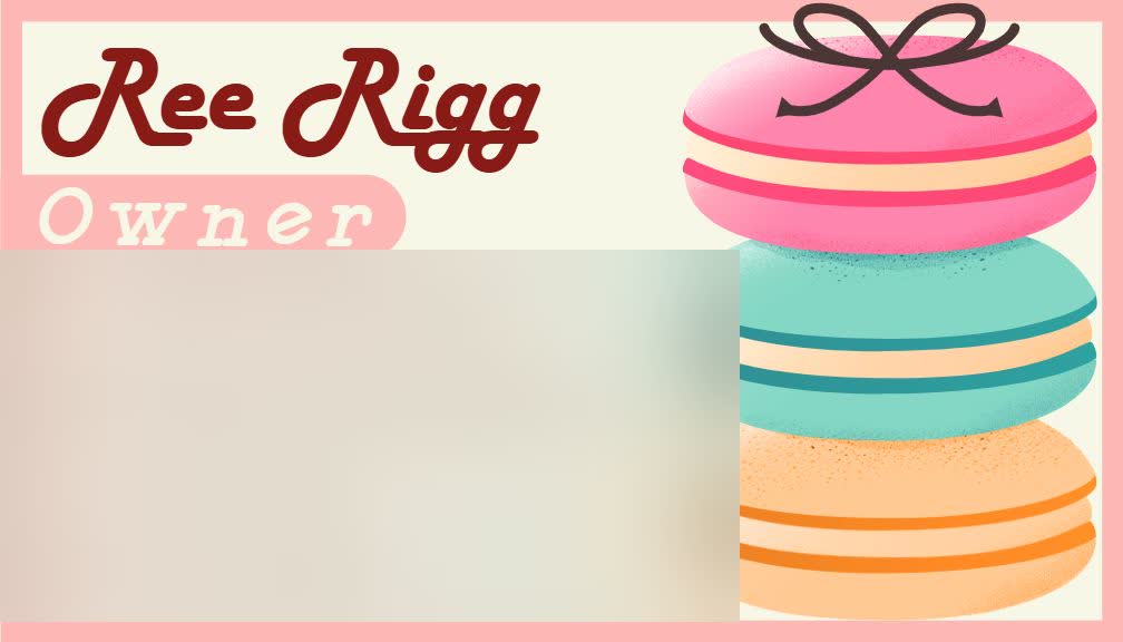 Baked By Ree bakery card