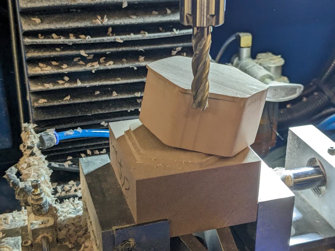 Milling the hexagonal pocket